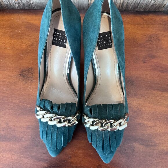 Green Suede Heels - Picture 1 of 8